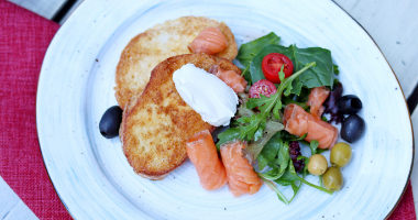 Гренки с лососем