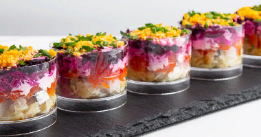 ჰერინგის სალათი ბეწვის ქვეშ 10 ცალი.