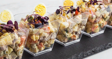 Olivier სალათი ხორციანი ხორცით 10 ცალი.