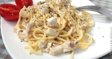 Паста с курицей в сливках