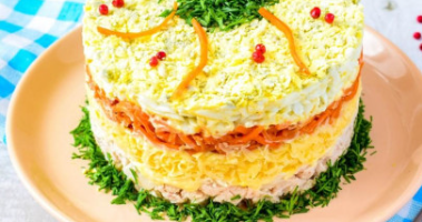 Cалат корейская морковь курица